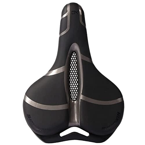Mountain Bike Seat : YLKCU Bike Seat Bicycle Saddle Central Vent Spring Damping Mountain Fitness Casual Soft And Comfortable Waterproof PU Polyurethane，3 Colors, Grey-25×20cm