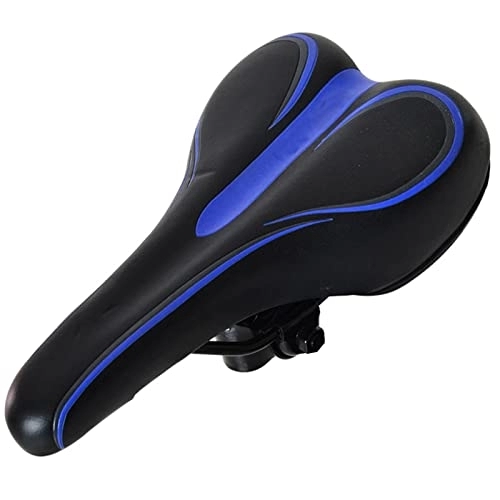 Mountain Bike Seat : YLKCU Bike Seat Bicycle Saddle Mountain City Highway Soft And Comfortable Wear-Resistant Waterproof Pu，3 Colors, Blue-26.5×15cm