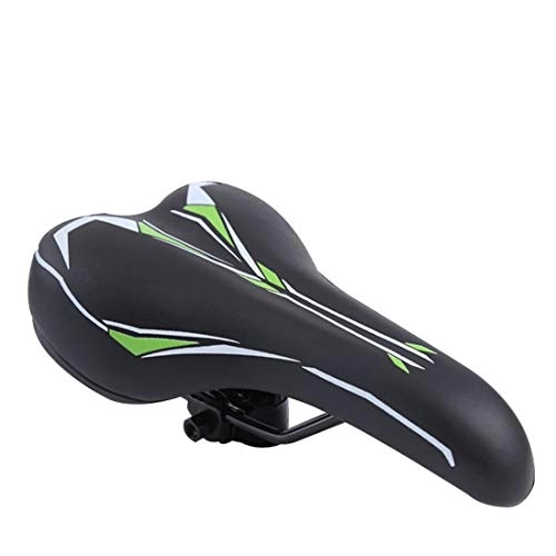 Mountain Bike Seat : Yongyu Chenzinan Mountain Bike Seat Cushion Shock-absorbing Wear-resistant Super Soft Thick and Bicycle Seat Saddle Wide for Men and Women (Color : Black)