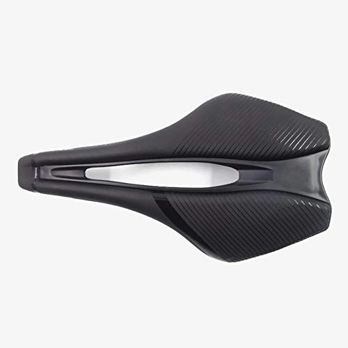 Mountain Bike Seat : YQCSLS Lightweight Bicycle Seat Saddle MTB Road Mountain Bike Racing Saddle PU Breathable Soft Seat Cushion (Color : Black)