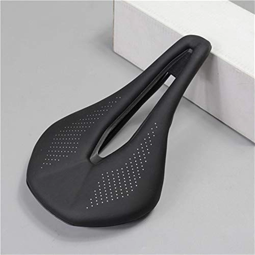 Mountain Bike Seat : YQCSLS New Breathable Bicycle Seat Saddle MTB Road Bike Saddles Mountain Bike Racing Saddle PU Breathable Soft Seat Cushion (Color : Black)