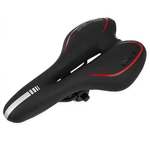 Mountain Bike Seat : YSAGNZQ Bicycle Saddle with Clip Ring, MTB Bicycle Seat 28 X 16 Cm, High Elasticity Padded Sponge MTB Sports Saddle, Soft Waterproof Breathable, Red