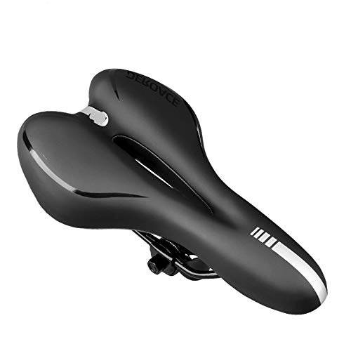 Mountain Bike Seat : YUNDING bicycle seat Reflective Shock Absorbing Hollow Bicycle Saddle Pvc Fabric Soft Mtb Cycling Road Mountain Bike Seat Bicycle Accessories