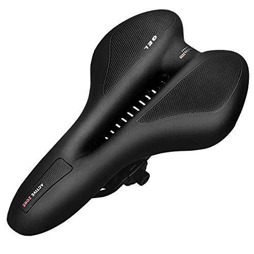 Mountain Bike Seat : YYDE Comfortable Thick Silicone Mountain Road Bike Seat Bicycle Hollow PU Leather Saddle Comfort for Women Men Adult Cycling Cycling Accessories