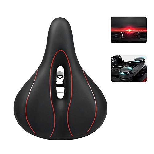 Mountain Bike Seat : YYDM Mountain Bike Seat Double Spring Ball - Road Bike Thickened Sponge Cutout Breathable / Bicycle Seat Waterproof, for Outdoor Riding, Red