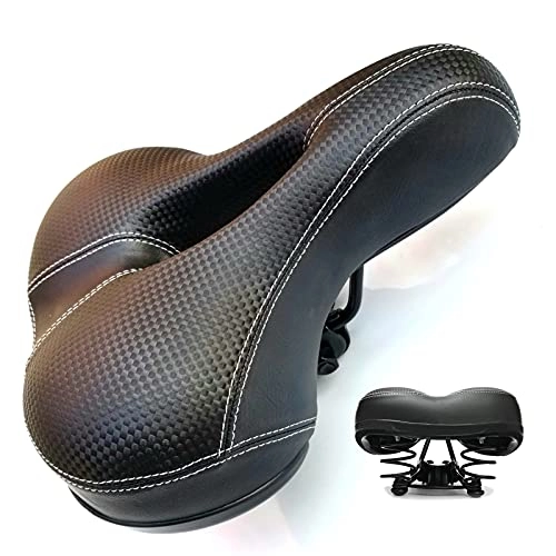 Mountain Bike Seat : Zasole Comfort Bike Seat for Women Men, Memory Foam Padded Soft Bike Cushion with Dual Shock Absorbing, Waterproof Universal Fit Wide Bicycle Saddle, Black