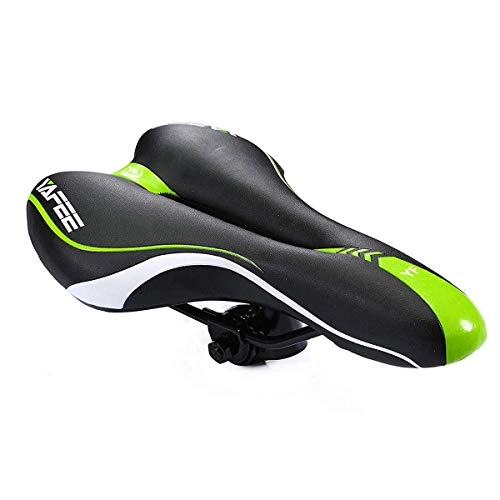 Mountain Bike Seat : Zeroall Comfortable Bike Seat Bicycle Saddle Waterproof Soft Padded Breathable MTB Bike Saddle Bicycle Cushion with Removable Seat Clamp for Women Men MTB City Road Bike(Green)