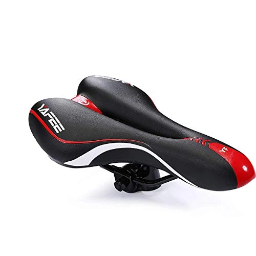 Mountain Bike Seat : Zeroall Comfortable Bike Seat Bicycle Saddle Waterproof Soft Padded Breathable MTB Bike Saddle Bicycle Cushion with Removable Seat Clamp for Women Men MTB City Road Bike(Red)