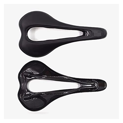 Mountain Bike Seat : ZHANGQI jiejie store Bicycle Full Carbon Saddle Road Mtb Mountain Bike Seat Selle Carbon Fiber Wide Comfort Saddle Cycling Parts Men Bike Accessories (Color : Glossy-Black)