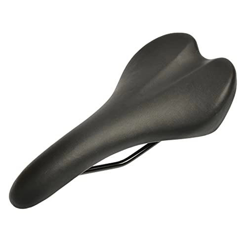 Mountain Bike Seat : ZHANGQI jiejie store Bicycle Leather Saddle MTB Road Bike Front Seat Non-slip Comfortable Breathable Riding Saddle Mountain Cycling Parts (Color : Black)