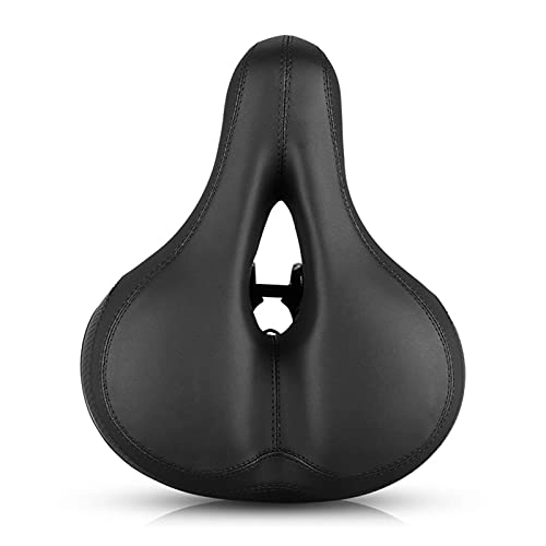 Mountain Bike Seat : ZHANGQI jiejie store New Mountain Bicycle Saddle Big Butt Road Bike Seat With Light Comfortable Soft Shock Absorber Breathable Cycling Bicycle Seat (Color : All Black)