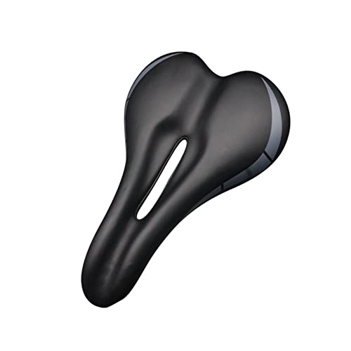 Mountain Bike Seat : ZHANGWY YANG Store Bicycle Saddle Compatible With Men Hollow MTB Cushion Ultralight Soft Comfortable Saddles Race Cycling Road Mountain Bike Seat Accessories (Color : Black)