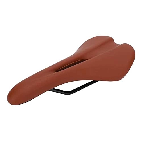 Mountain Bike Seat : ZHANGWY YANG Store Mountain Bike Saddle Thicken Hollow Bicycle Seat Comfortable Shock Proof Bicycle Saddle Soft Bike Cushion Compatible With Outdoor Riding (Color : Brown)