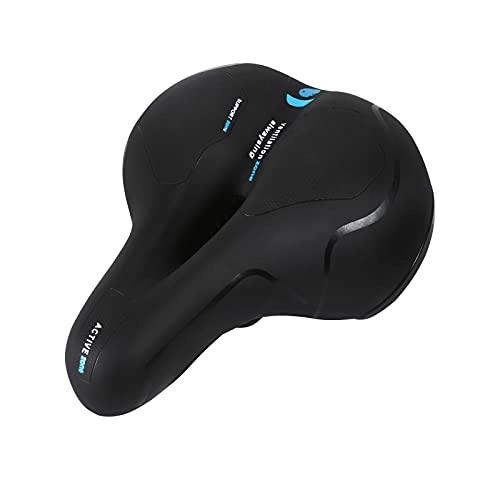 Mountain Bike Seat : ZHAOSHOP Breathable Bike Saddle Big Butt Cushion Leather Surface Seat Mountain Bicycle Shock Absorbing Hollow Cushion Bicycle Accessories (Color : Cushion Ball Blue)
