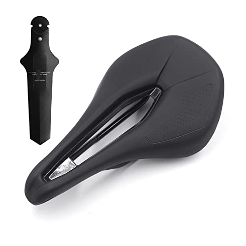 Mountain Bike Seat : ZHOUFENG Bike Seat Bicycle Saddle For Mens Womens Comfort Road Cycling Saddle Mtb Mountain Bike Seat 143mm (Color : Black-Comp-F)