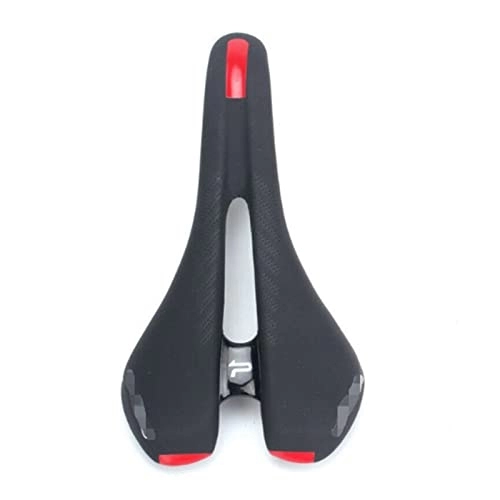 Mountain Bike Seat : ZHOUFENG Bike Seat Bike Saddle MTB Road Bike Hollow Breathable Seat Leather Bicycle Cushion Mountain Bike Seat Cycling Accessories (Color : Red)
