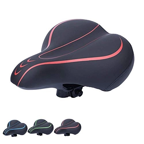 Mountain Bike Seat : ZIRUIGONG Bike Seat Cushion, Shockproof Design Soft Big Butt Extra Comfort Bike Saddle, Waterproof And Breathable MTB Road Mountain Bike Saddle, Bicycle Accessories Riding Equipment ( Color : Red )