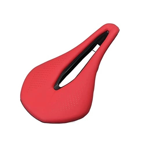 Mountain Bike Seat : zixuan Bicycle Seat Saddle MTB Road Bike Saddles Mountain Bike Racing Saddle PU Breathable Soft Seat Cushion (Color : Red)