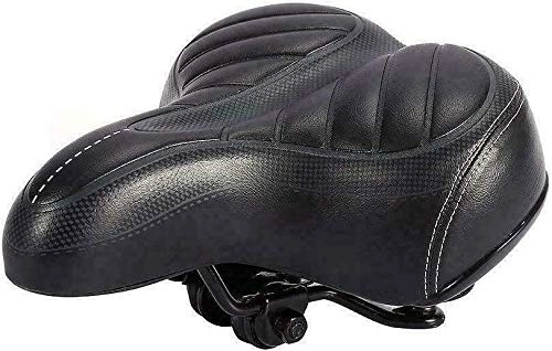 Mountain Bike Seat : ZLYY Comfortable Wide Big Bike Seat Padded with Soft Cushion Replacement Bike Seat Cushion, for Mountain Bikes and City Bikes