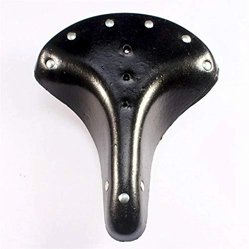 Mountain Bike Seat : ZNQPLF Traditional Artificial Leather MTB Cycling Saddle Seat Vintage Style #20 (Color : Black)