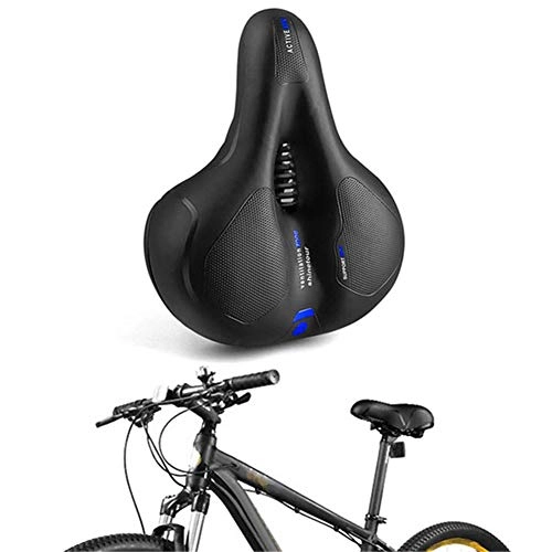 Mountain Bike Seat : Zooenie bicycle seat saddle mountain bike cushion comfortable sponge thick hollow cushioning mat, riding cycling equipment for all standard seat posts / double rails, blue