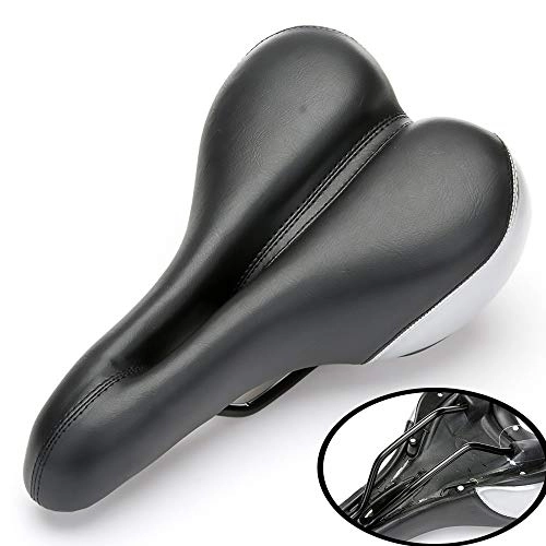 Mountain Bike Seat : ZXASDC Bike Seat Bicycle Saddle Cushion, Wear-resistant Leather Bicycle Saddle High-density Sponge Filling Thickened Super Soft, Hollow, and Comfortable Ergonomic Design