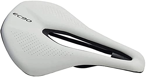 Mountain Bike Seat : ZXM Solid Bike Seat Lightweight Gel Bike Saddle Breathable Bicycle Seats Ergonomic Design for Mountain Road Bikes Cycling Durable (Color : White)