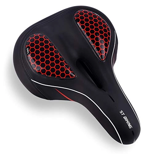 Mountain Bike Seat : ZXPP Bike seat Silicone Padded Mountain Bike Saddle Pad Bicycle Seat Comfortable Shockproof Bicycle Tail With Tail Ligh Saddles (Color : 1)