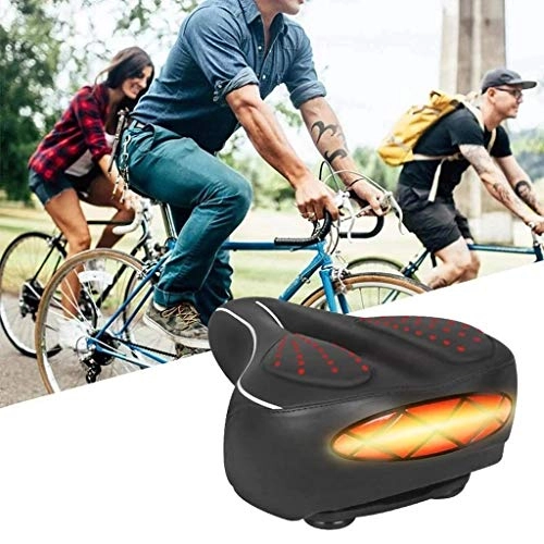 Mountain Bike Seat : ZZSNT Bike Saddle, Padded Silicone Mountain Bike Seat with Taillight, Shockproof, Waterproof & Breathable for Road Bikes & Mountain Bike