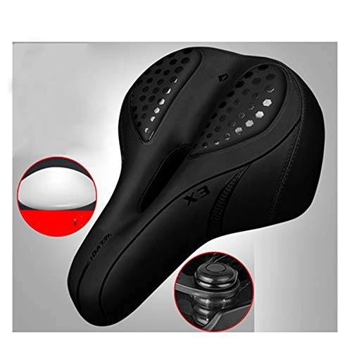 Mountain Bike Seat : ZZTHJSM Bicycle Saddle Comfort, Bicycle Seat Cushion, Hollow And Breathable, Thicken Bike Saddle, Comfortable Soft, Shockproof, for Mountain Bike Seats, A