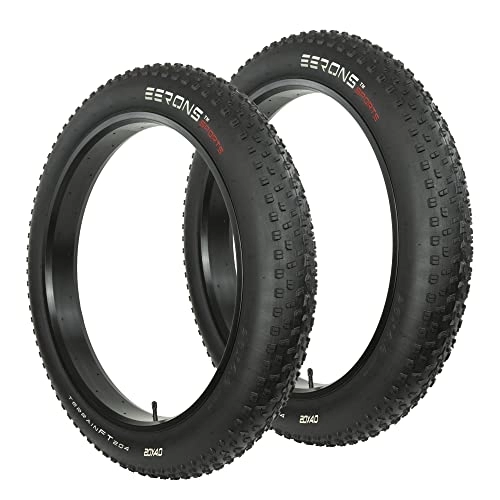 Mountain Bike Tyres : -2 Pack 20X4 Fat Tire 20 Electric Bike Tire Snow Tire Mountain Bike Tire (2) Black