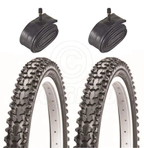 Mountain Bike Tyres : 2 Bicycle Tyres Bike Tires - Mountain Bike - 14 x 2.125 - With Schrader Tubes