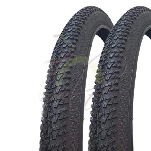 Mountain Bike Tyres : 2 Covers 27.5 x 2.125 (57-584) Hard Tyres Country Black Mountain Bike MTB Bike
