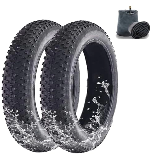 Mountain Bike Tyres : 2 pack 20" Fat Bike Tire Fat Bike Tire Fat Bicycle Tire 20 x 4.0 inch Bicycle Jacket Mid-Friction Compatible Replacement Bicycle Tires for Mountain Snow and Beach Bike