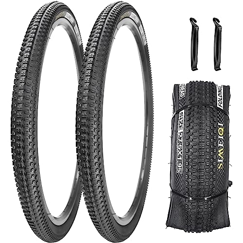 Mountain Bike Tyres : 2 Pack Anti-Puncture 27.5"x1.95" MTB Bike Tires with 2 Levers and with or Without 2 Inner Tubes (27.5x1.95-2 Tires 2 Levers)