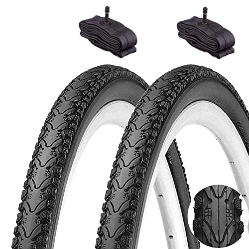 Mountain Bike Tyres : 2 Tires Kenda 700x45C (29 x 1.75) + Chambers America Demi Slick Gravel Tyre Adult Trekking MTB Hybrid