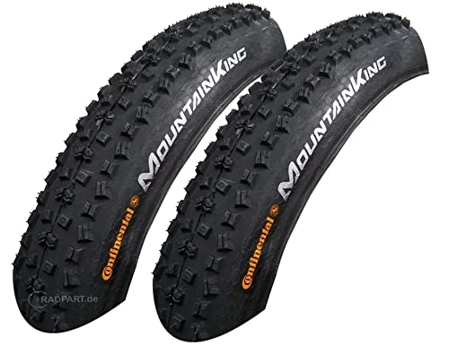 Mountain Bike Tyres : 2 x Continental Mountain King 58-584 Tyre Coat Cover Bicycle Tyres 27.5 x 2.30 cm