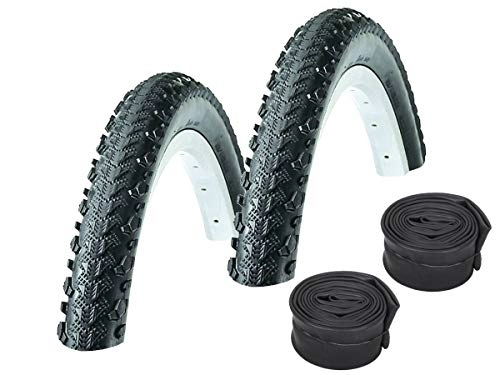 Mountain Bike Tyres : 2 x Kenda Cobra Snake Set K885 Mountain Bike Tyre Semi Slick 50-559, 26x2.00 + Conti Tubes Express Valve