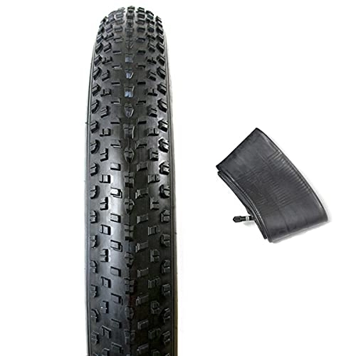 Mountain Bike Tyres : 26×4.0 Fat Tire Fat Bike Tires Wire BeadBike Tire Mountain Bike Accessory All Season Replacement (1 Tire and 1 Tube)
