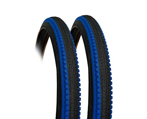 Mountain Bike Tyres : 2pk - 26 x 2.125 BLUE & BLACK bike Tyre - Bicycle Tyre - Mountain Bike etc 26x2.125 (57-559)