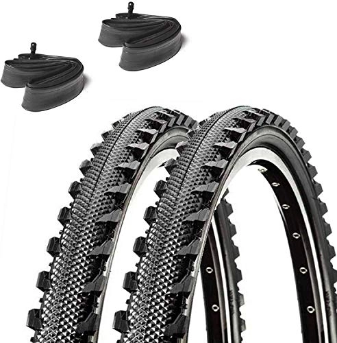 Mountain Bike Tyres : 2x Bike Bicycle 24x1.95 47-507 Semi-Slick TYRES AND TUBES Small Mountain bike mtb / Hybrid Bike