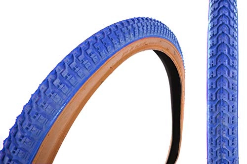 Mountain Bike Tyres : Ammaco. PAIR 26 x 2.125 SNAKEBELLY BLUE GUMWALL RALEIGH BOMBER / CRUISER TYRES