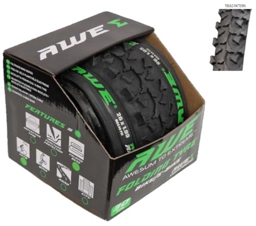 Mountain Bike Tyres : AWE® AWERide Bike / E-Bike Folding Tyre 26" x 1.95 MTB Tyre 30 TPI