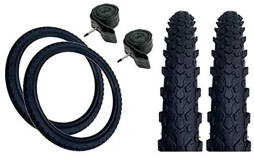 Mountain Bike Tyres : Baldwins PAIR 26" x 2.10 Mountain Bike / MTB Off Road Chunky Tyres & PRESTA Tubes