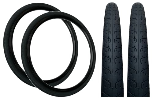 Mountain Bike Tyres : Baldy's PAIR 26 x 1.50 Black Slick Road Tread Tyres For MTB Mountain Bikes (Pack of 2)