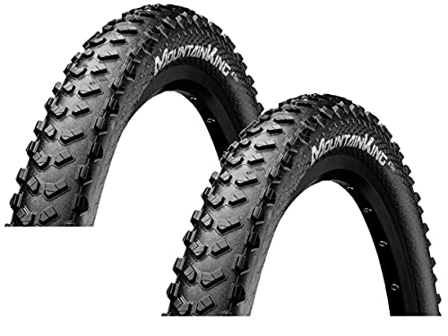 Mountain Bike Tyres : Continental 2 x 27.5 inch Mountain King II bicycle tyres, 58-584 coat, 27.5 x 2.3 cm cover, tyre, black