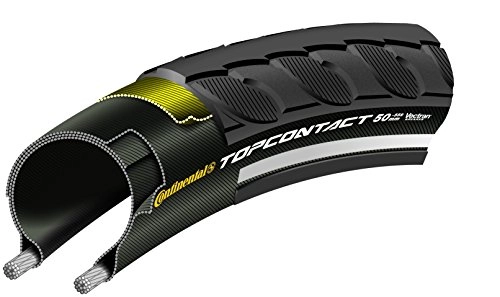 Mountain Bike Tyres : Continental Top Contact II Fold Reflex Bike Tire, Black, 700cm x 37