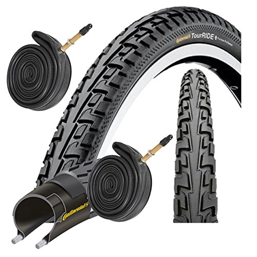 Mountain Bike Tyres : Continental Tour Ride 26" x 1.75 Bike Tyres with Presta Tubes (Pair)
