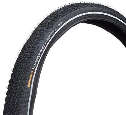 Mountain Bike Tyres : Continental Unisex's TYC00712 Top Contact Winter II Premium Reflex Folding Tyre, Black, 26 x 1.9-Inch