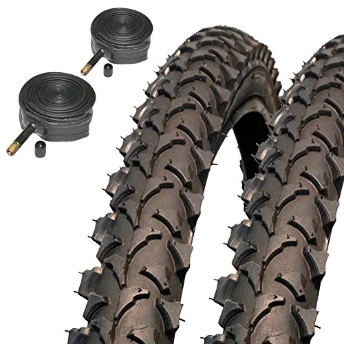 Mountain Bike Tyres : Coyote TY2607 Pro 26" x 1.95 Mountain Bike Tyres with Schrader Inner Tubes (Pair)